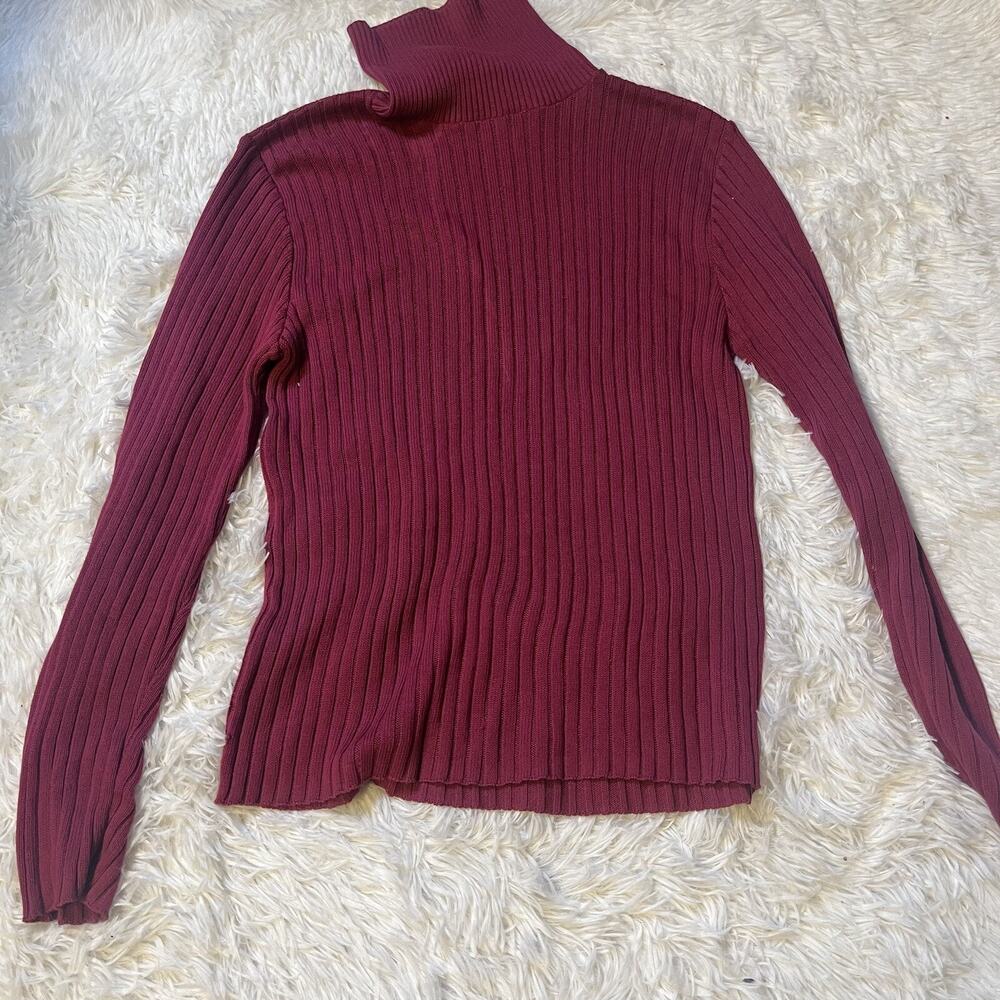 Pierre Cardin red Magenta acrylic polyester long sleeve turtleneck sweater Med
